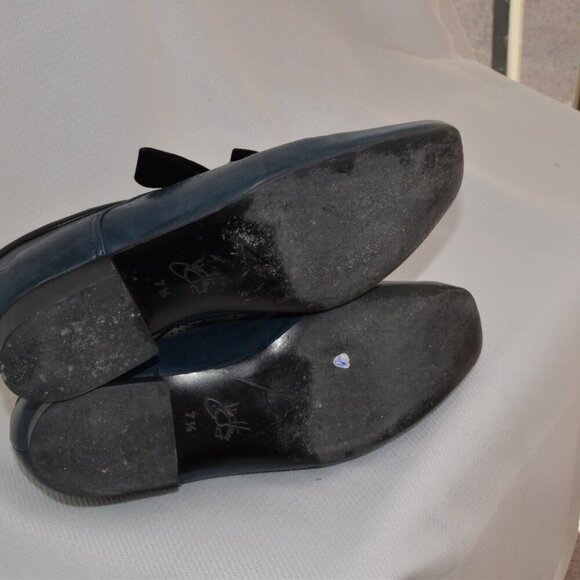 John Fluevog Time Era Blue Leather Shoes Sz 7.5 - Picture 11 of 12